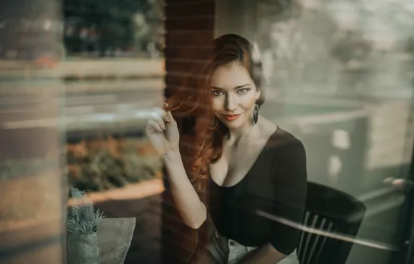 Картинка взгляд, девушка, волосы, окно, Jiri Tulach