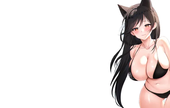 Girl, sexy, Anime, pretty, cute, bikini, smiling, atago