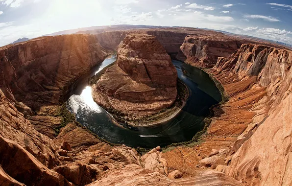 Картинка Аризона, USA, Америка, Arizona, Grand Canyon, река Колорадо, Подкова, Большой каньон