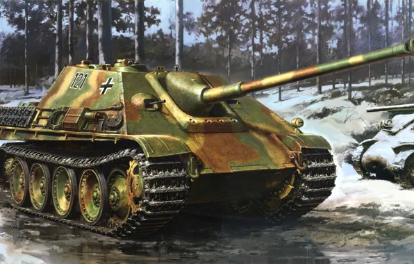 Германия, САУ, Jagdpanther, Истребитель танков, Панцерваффе