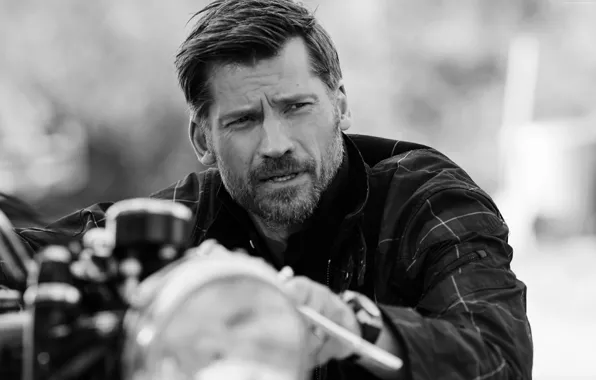 Мотоцикл, мужчина, Nikolaj Coster-Waldau