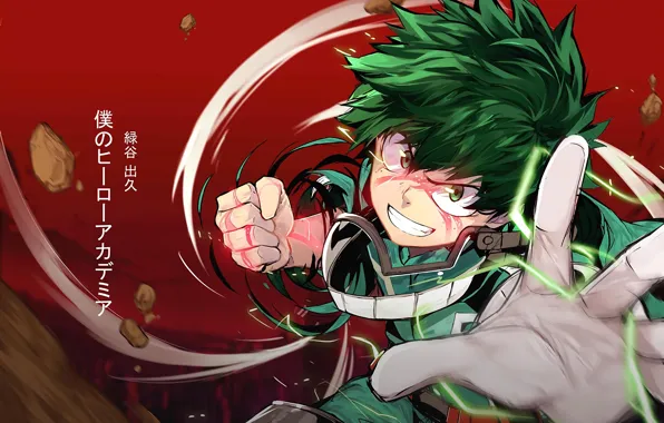 Сила, рука, аниме, арт, парень, кулак, Boku no Hero Academia, Моя геройская академия