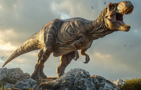 Хищник, Динозавр, Животное, Цифровое искусство, Тираннозавр, Оскал, Tyrannosaurus Rex, Тираннозавр Рекс