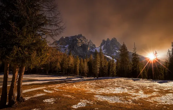 Картинка закат, горы, природа