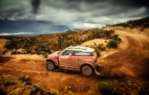 Красный, Mini, Спорт, Машина, Гонка, Автомобиль, Rally, Dakar