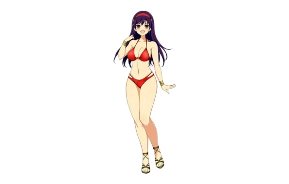 Girl, sexy, long hair, boobs, anime, beautiful, pretty, brunette