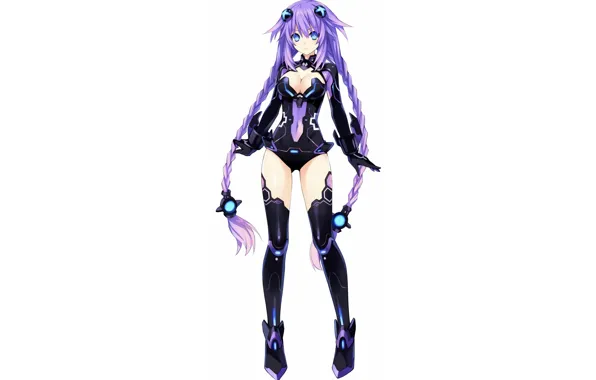Girl, sexy, cleavage, thighhighs, long hair, boobs, anime, blue eyes