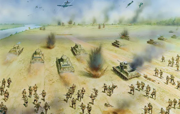 Картинка арт, солдаты, операция, ВОВ, Демянск, фронта, WW2., 1942г.