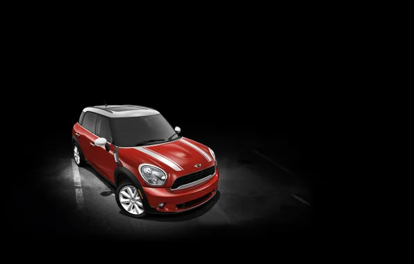 Красный, Авто, Countryman, Рисунок, Red, Mini Cooper, MINI, Мини Купер