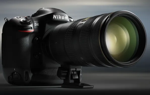 Картинка фотоаппарат, объектив, Nikon D4