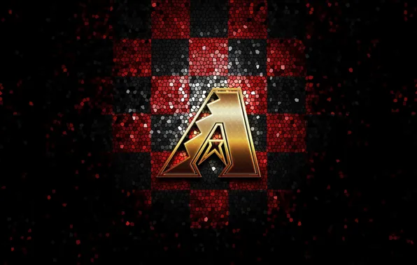 Wallpaper, sport, logo, baseball, glitter, checkered, MLB, Arizona Diamondbacks