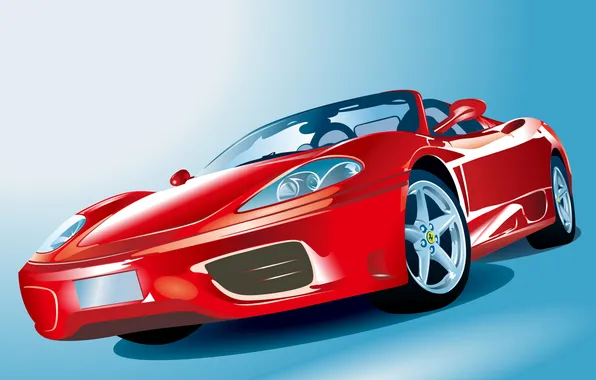 Картинка спорт, вектор, Ferrari, кабриолет