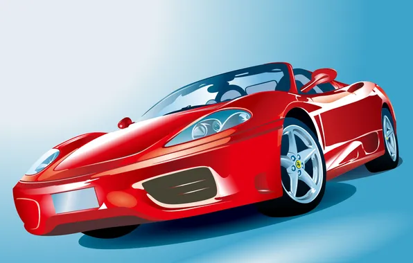Спорт, вектор, Ferrari, кабриолет