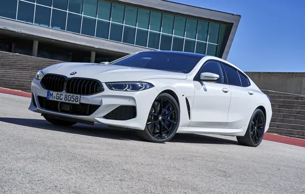 Картинка белый, купе, BMW, стоянка, Gran Coupe, 840i, 8-Series, 2019