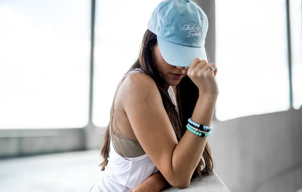 Картинка девушка, лицо, кепка