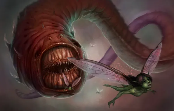 Картинка fairy, creature, teeth, worm