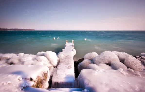 Картинка море, пейзаж, лёд