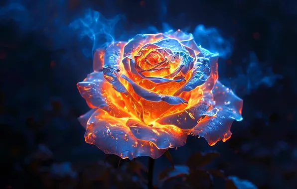 Цветок, роза, красота, digital art, цифровое искусство, ИИ арт, Stability AI, Нейросети