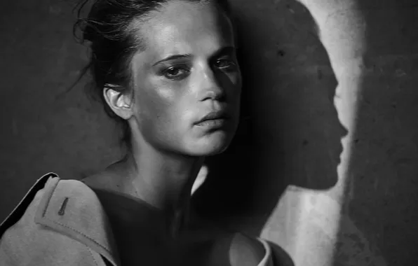 Portrait, Alicia Vikander, Peter Lindbergh, black white