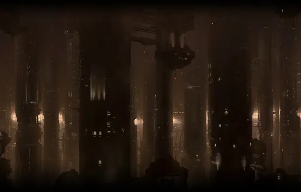 Картинка космос, огни, станция, Omega, Mass Effect 2