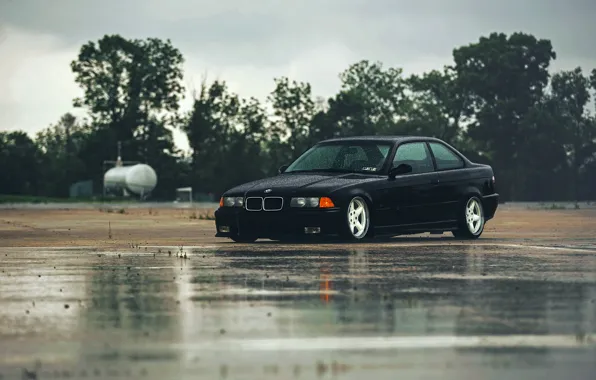 Дождь, бмв, BMW, черная, black, E36