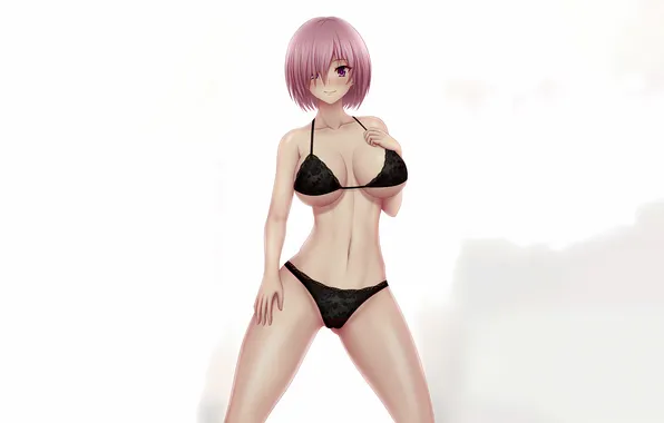 Girl, sexy, lingerie, pantsu, bra, cleavage, panties, pink hair