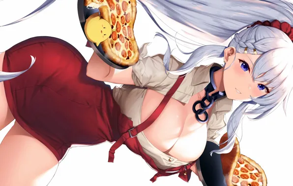 Girl, sexy, cleavage, long hair, boobs, anime, beautiful, purple eyes