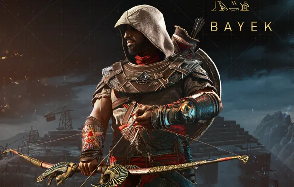 Картинка оружие, луг, ассасин, Assassin's Creed, Assassin's Creed: Origins, Bayek, Байек, Истоки
