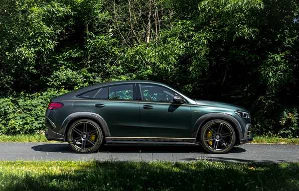 Mercedes, Green, Side, Mercedes - Benz, Road, Trees, Manhart, GLE