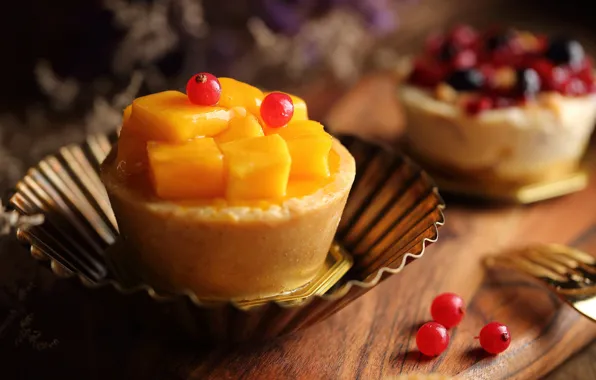 Картинка пирожное, фрукты, манго, десерт, выпечка