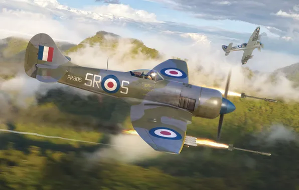Великобритания, истребитель-бомбардировщик, Штурмовик, Hawker Tempest, Raf, Adam Tooby, Tempest Mk.II Late Version