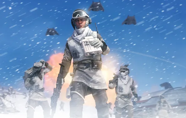 Картинка снег, солдат, star wars, повстанец, battlefront, Star Wars: Battlefront