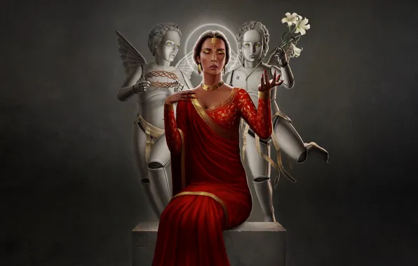 Девушка, Стиль, Girl, Платье, Fantasy, Horus Heresy, Арт, Art