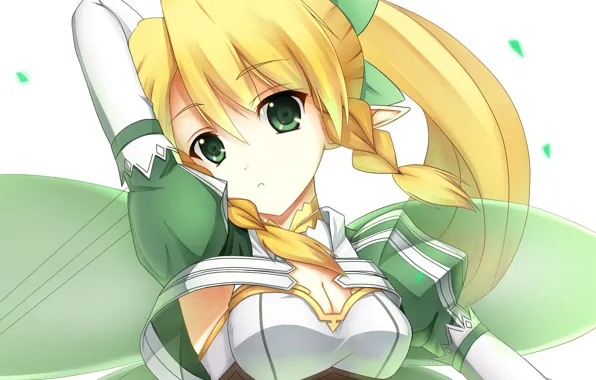 Girl, game, happy, green eyes, anime, fairy, wings, blonde