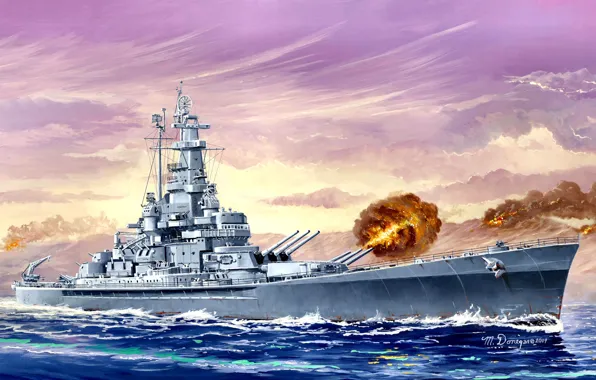 Линкор, US NAVY, Военно-морские силы США, линейный корабль США, USS Massachusetts, BB-59, Michael Donegan