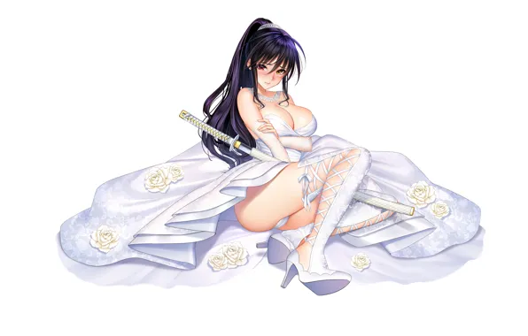Girl, sword, sexy, lingerie, ass, pantsu, cleavage, panties