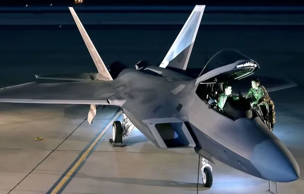 Кабина, пилот, F-22, Raptor, Lockheed/Boeing, многоцелевой истребитель пятого поколения
