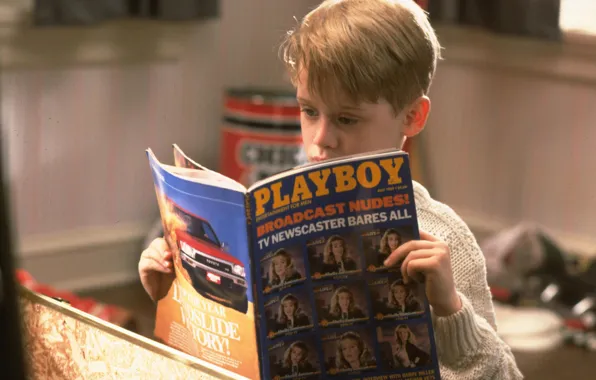 Кино, новый год, рождество, playboy, мальчик, один дома, Маккалей Калкин