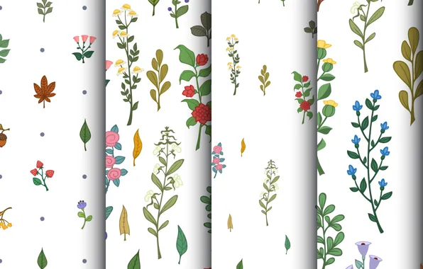 Цветы, фон, текстура, patterns, веточки, floral, seamless