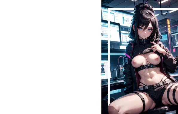 Girl, hot, sexy, nipples, boobs, anime, pretty, erotic
