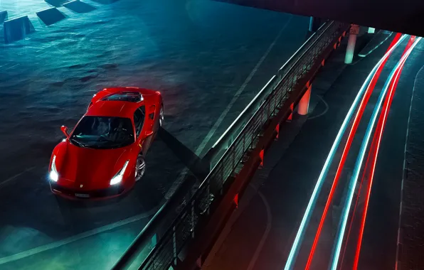 Картинка Ferrari, Red, Power, GTB, Front, View, Supercar, Top