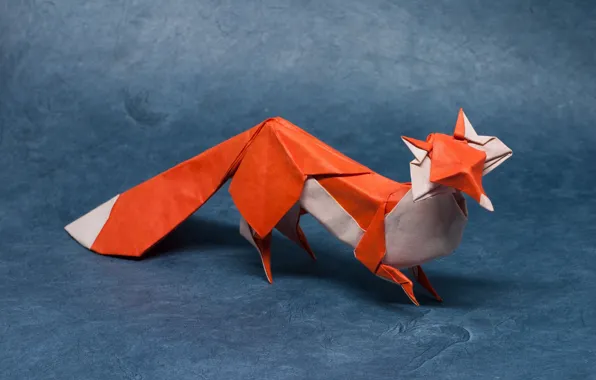 Картинка бумага, хищник, оригами, лисица