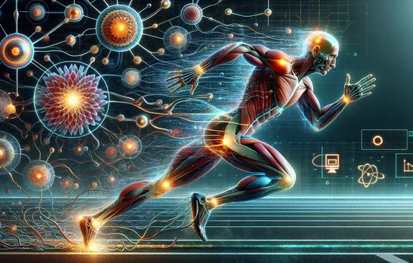 Человек, бежит, мышцы