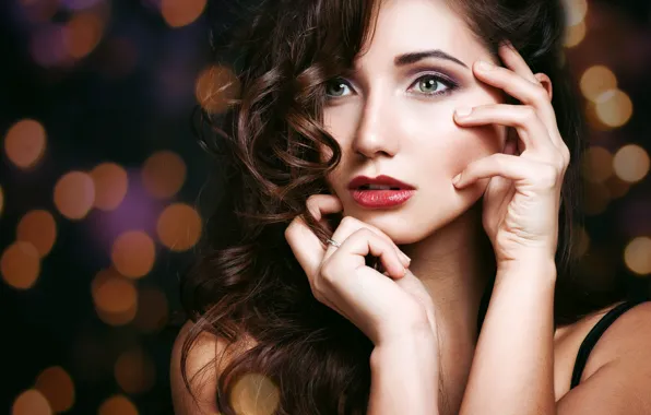 Девушка, фон, модель, волосы, макияж, брюнетка, girl, beautiful
