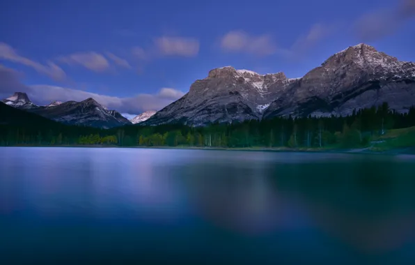 Горы, озеро, Канада, Альберта, Alberta, Canada, Канадские Скалистые горы, Canadian Rockies