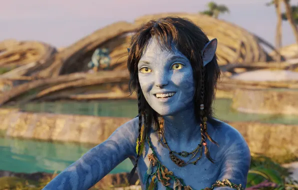 Avatar, beautiful, smiles, Sigourney Weaver, Na'vi, Avatar: The Way of Water, Kiri