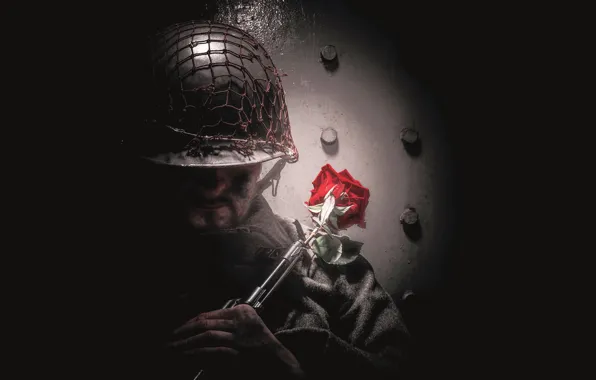 Картинка оружие, роза, солдат, No More War