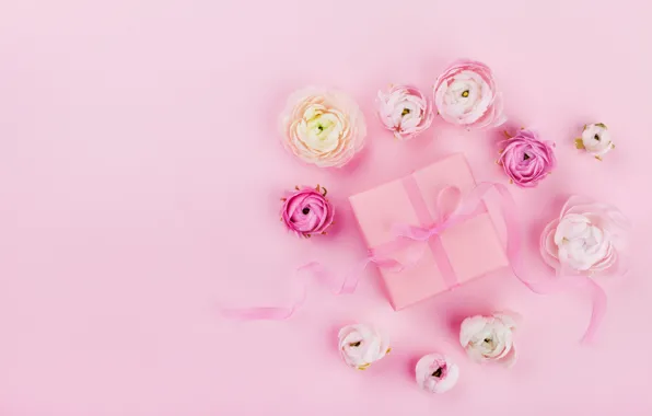 Цветы, розовый, праздник, подарок, лента, pink, свадьба, декор