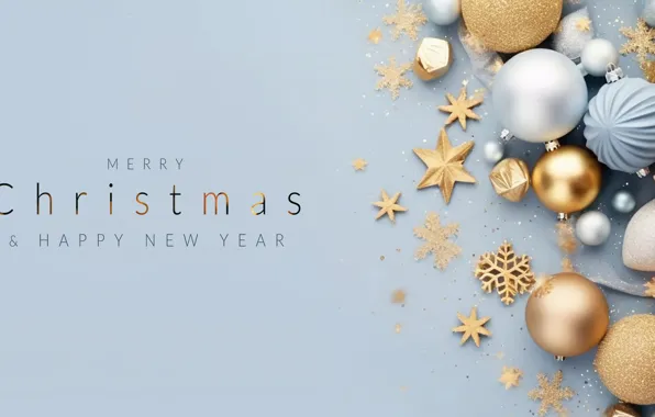 Картинка украшения, шары, Новый Год, Рождество, golden, new year, happy, Christmas