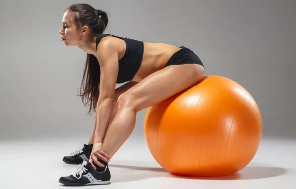 Ball, female, workout, fitness